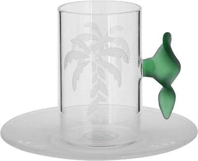 Al Saif Gallery Glass Cups and Saucers Set, 18 Pieces, with Saucers - Clear product image 2