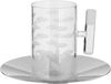 Al Saif Gallery Glass Cups and Saucers Set, 18 Pieces, with Stainless Steel Saucers - Clear Silver product image 2