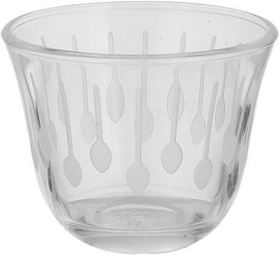 Al Saif Gallery Glass Cups and Saucers Set, 18 Pieces, with Stainless Steel Saucers - Clear Silver product image 2