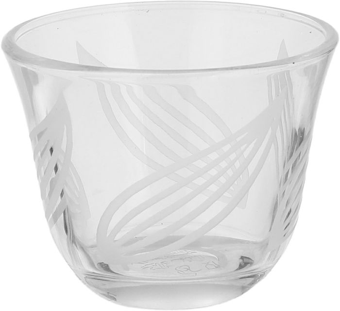 Al Saif Gallery Glass Cups and Saucers Set, 18 Pieces, with Stainless Steel Saucers - Clear Silver product image 3