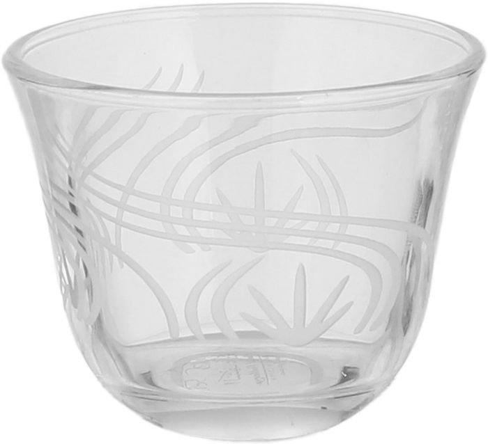 Al Saif Gallery Glass Cups and Saucers Set, 18 Pieces, with Stainless Steel Saucers - Clear Silver product image 2
