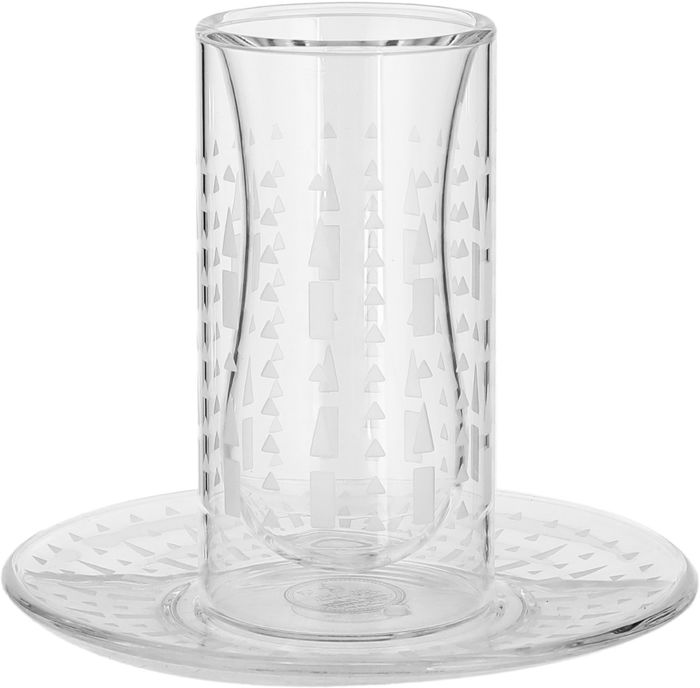 Al Saif Gallery Glass Cups and Saucers Set, 18 Pieces, with Saucers - Clear product image 3