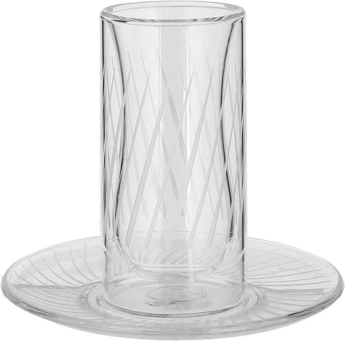 Al Saif Gallery Glass Cups and Saucers Set, 18 Pieces, with Saucers - Clear product image 2