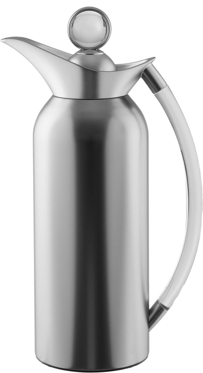 Al Saif Gallery Thuraya Thermos Set, 1/1 Liter, Glass Inner Material, Transparent Handle, Press Lid - Silver product image 2