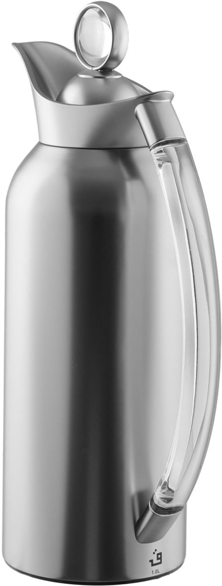 Al Saif Gallery Thuraya Thermos Set, 1/1 Liter, Glass Inner Material, Transparent Handle, Press Lid - Silver product image 4