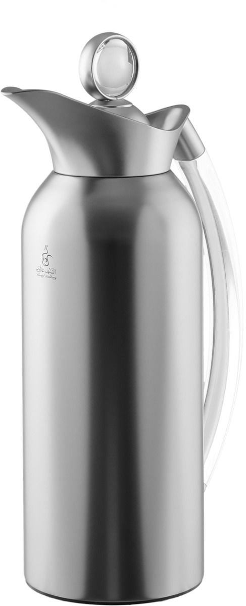 Al Saif Gallery Thuraya Thermos Set, 1/1 Liter, Glass Inner Material, Transparent Handle, Press Lid - Silver product image 3