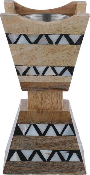 مبخرة خشب السيف غاليري، 9×9×17.5 سم - خشبي ابيض اسود product image