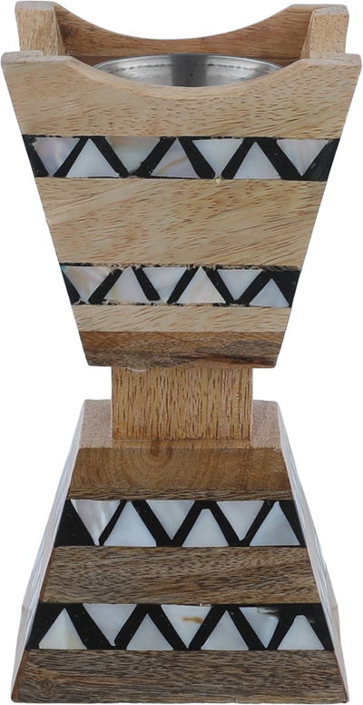 مبخرة خشب السيف غاليري، 9×9×17.5 سم - خشبي ابيض اسود product image 1