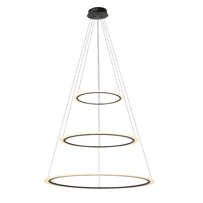 Meshkati Model  Chandelier, 3 rings, 40 x 60 x 80 cm, 3000 Kelvin, 55 Watt, acrylic aluminum - black product image 2