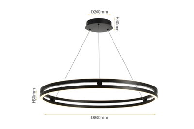 ثريا مودرن دائرية مشكاتي، 3000 كلفن، 55 واط، ألومنيوم أكريليك، LED - إسود product image 2