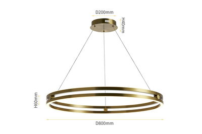 Meshkati Modern circular chandelier, 3000 Kelvin, 55 Watt, acrylic aluminum, LED - gold product image 3