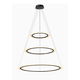 Meshkati modern chandelier, 3 circular rings, 75 watts, 3000 Kelvin, acrylic aluminum - black product image 3