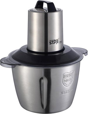 Winning Star ST-5507 Food Chopper, 3 Liters, 300 Watts, 2 Speeds, 4 Blades - Silver Black product image