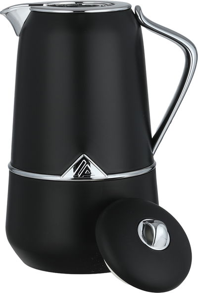 طقم ترامس لالوزا، قطعتين، 0.7 / 1 لتر، حافظة داخلية زجاج، يد فضي، غطاء ضغاط - اسود فضي product image 5