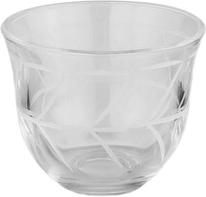 Al Saif Gallery Glass Cups and Tea Set, 18 Pieces, Stainless Steel Saucers, Floral Pattern - Clear Silver product image 2