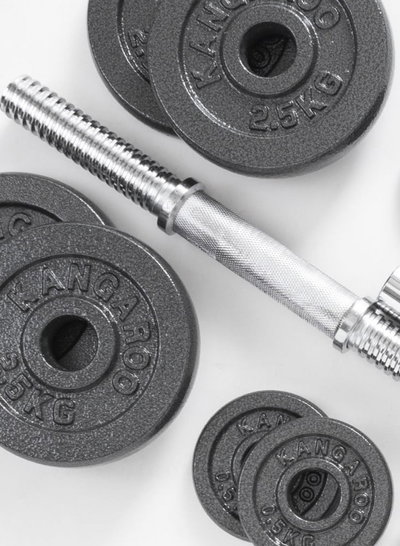 Kangaroo 1110085 Bar Weight Lifting Equipment, 120cm, 30kg - Black Silver product image 3