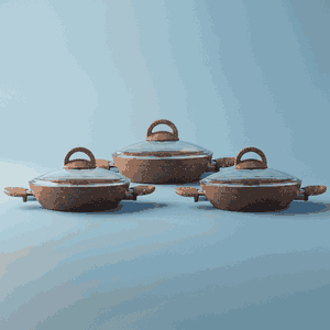 طقم قدور بيكاتا جرانيت زجاج صافلون، 6 قطع - بني شفاف product image