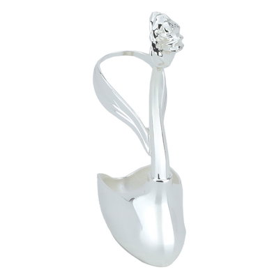 Al Saif Gallery steel spoon holder, 13.3 cm, rose shape - silver product image 2