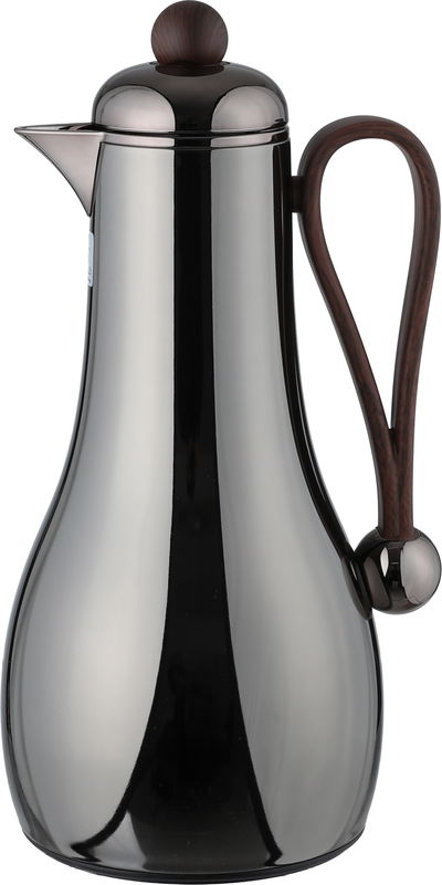 طقم ترامس غيم السيف غاليري، قطعتين، 1/1 لتر، حافظة داخلية زجاج، يد خشبي - اسود لامع product image 6