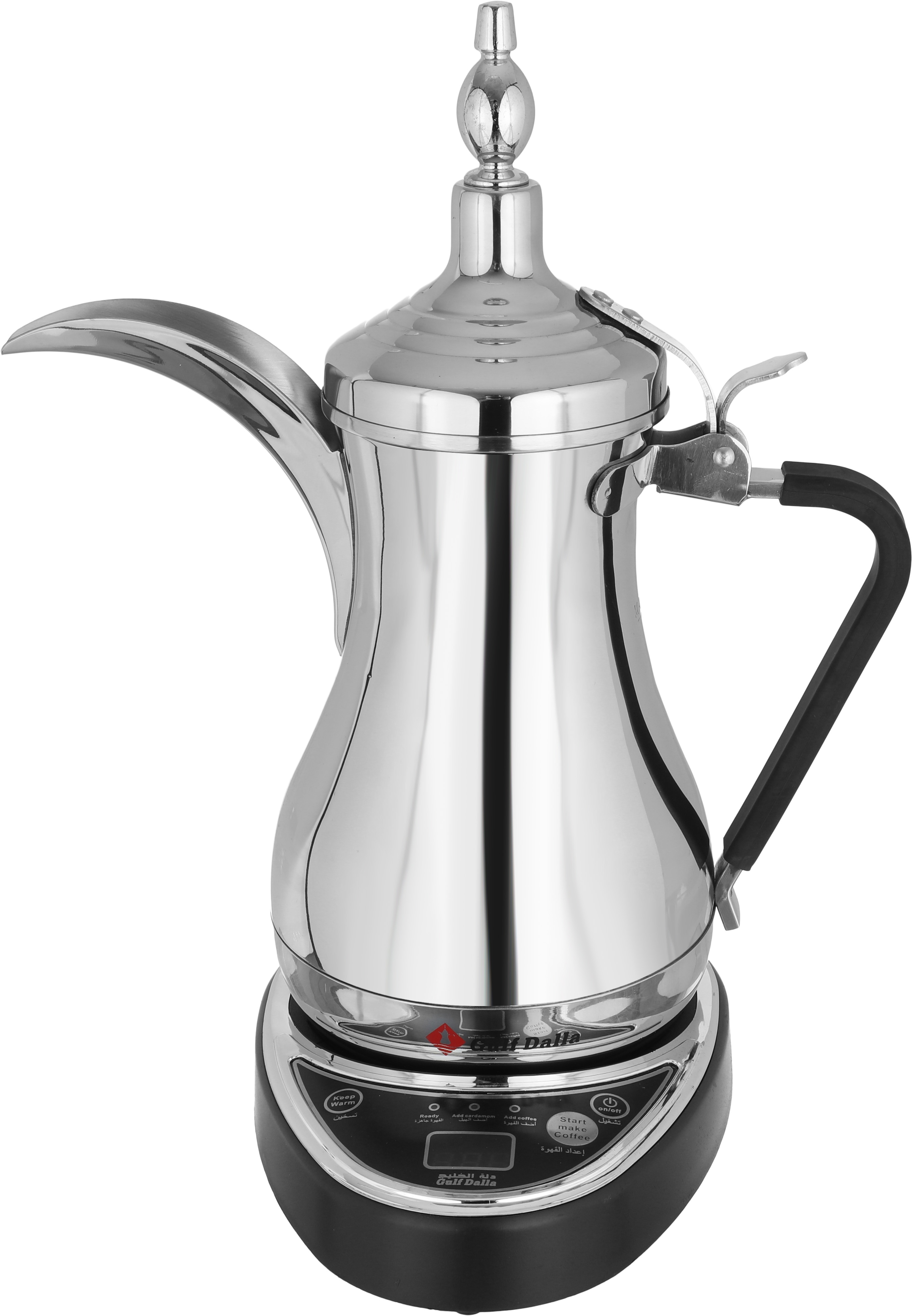 طقم دلة قهوة مع فناجين استيل دلة الخليج، 8 قطع، 1000 واط، 1 لتر - فضي product image 4