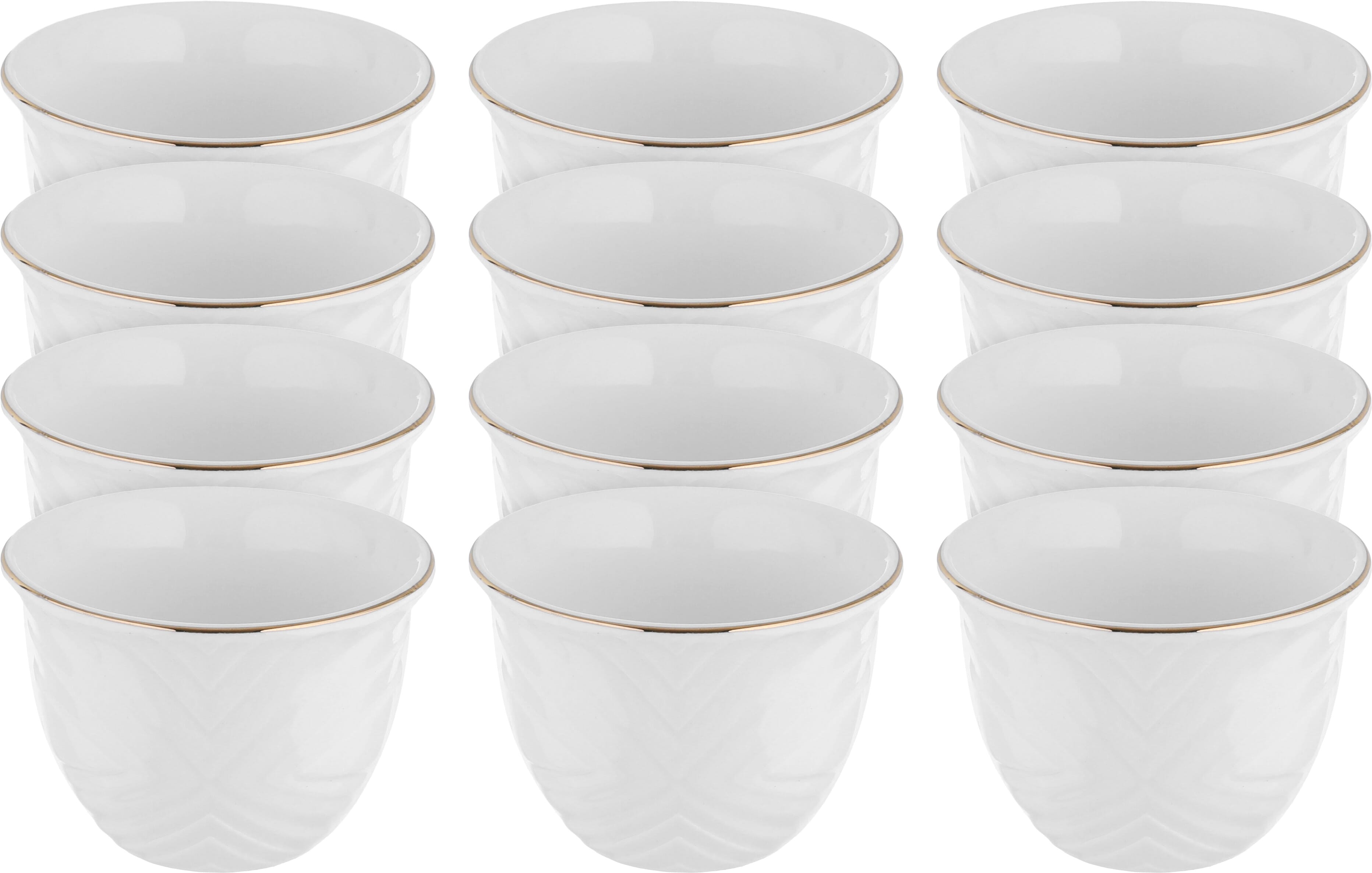 Al Saif Gallery porcelain coffee cup set, 12 pieces - white product image