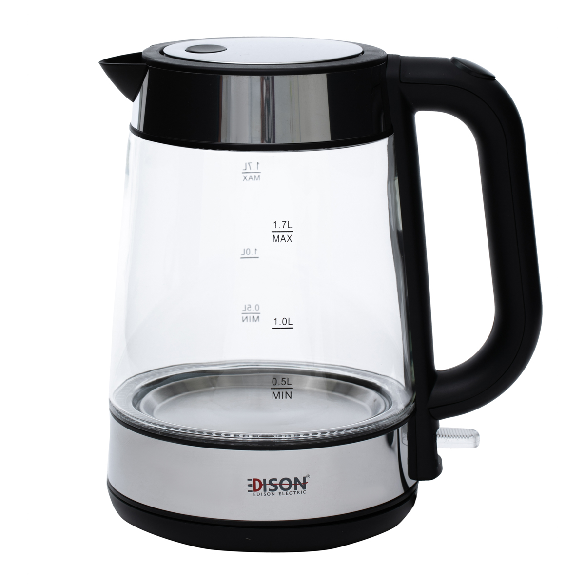 غلاية كهربائية استيل إديسون، 2200 واط، 1.7 لتر، F-625 - اسود شفاف product image