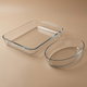 طقم صواني زجاج بايركس، قطعتين، مستطيل وبيضاوي - شفاف product image 1