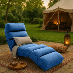 كرسي أرضي كبير كتان باك كومفورت، 175x20x56 سم - أزرق product image