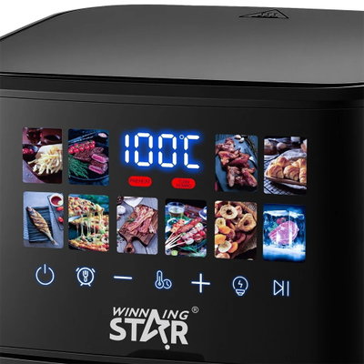 Winning Star St-9696 Air Fryer, 1400W, 4.5L, 10 Programs, Digital Display - Black Silver product image 3