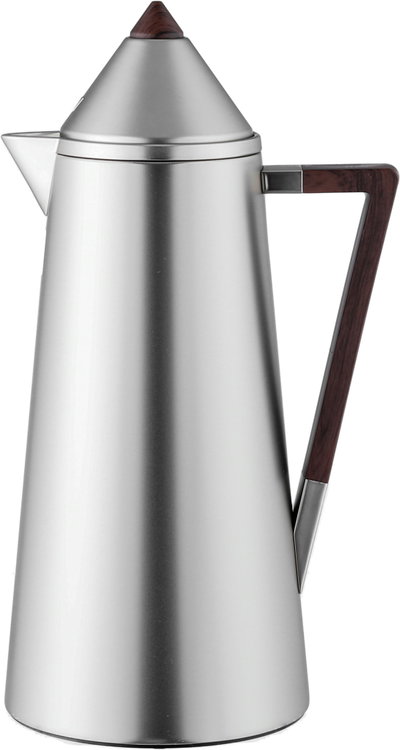 Al Saif Gallery Dana Thermos Set, 2 Pieces, 0.7/1 Liter, Glass Inner Material, Wooden Handle, Press Lid - Silver product image 3