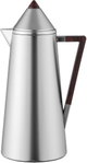 Al Saif Gallery Dana Thermos Set, 2 Pieces, 0.7/1 Liter, Glass Inner Material, Wooden Handle, Press Lid - Silver product image 3