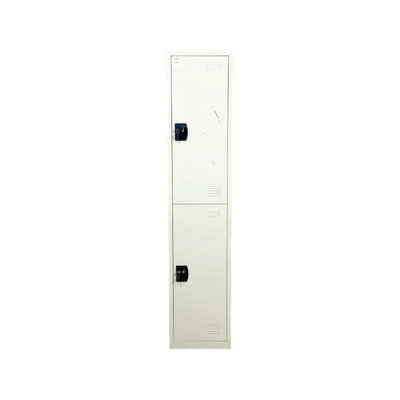 Iron filing cabinet, 40×40×183 cm, 2 doors - white product image 3