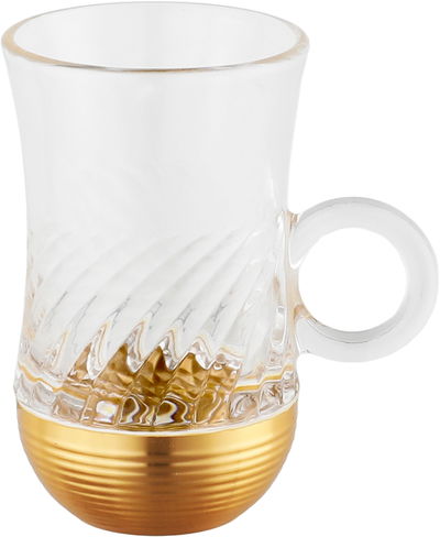 طقم بيالات مع صحون زجاج أمبير، 120 مل، 12 قطعة، قاعدة ذهبي - شفاف product image 2