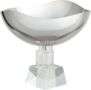 ستاند تقديم ستانلس استيل السيف غاليري، 20x20x17 سم، قاعدة مربع زجاج - فضي شفاف product image 2