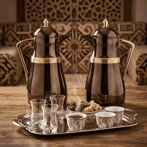 طقم ترامس نجد السيف غاليري، 1 / 1 لتر، حافظة داخلية زجاج حراري - ذهبي بني product image 2