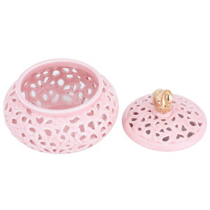 Al Saif Gallery Tamriya with porcelain lid, 13 x 13 x 10 cm, round, cover - pink product image 2