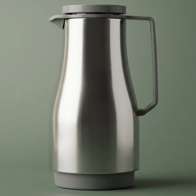 Helios thermos, 1 liter, thermal glass inner container, plastic outer shell - silver gray product image 1