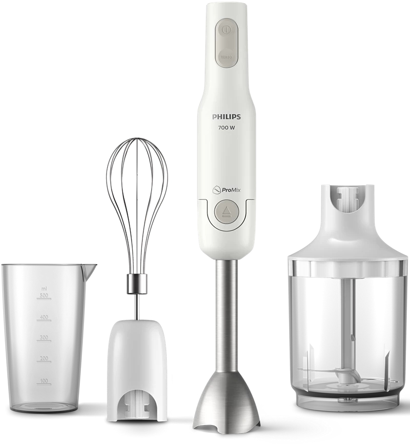 Philips HR2545/01 Promix 3in1 Steel Hand Blender, 0.5L, 700W, 2 Speeds, 3 Blades - White product image 1