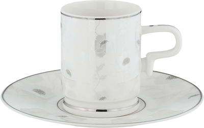 طقم فناجين قهوة تركي بورسلان السيف غاليري، 12 قطعة، صحون - أبيض فضي product image 2