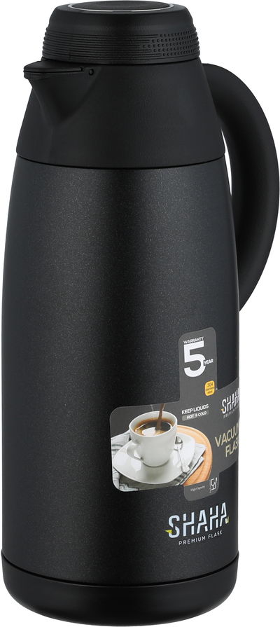 ترمس شاها، حافظة داخلية ستانلس ستيل1.1 لتر، ضغاط - أسود product image 3