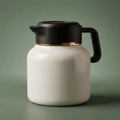 Al Saif Gallery Sarah thermos, 1.5 liters, digital screen, steel inner case, steel outer case - pearl product image 1