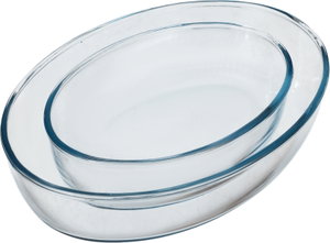 طقم صواني فرن بوركم زجاج باشاباتشى، قطعتين، بيضاوية - شفاف product image 2