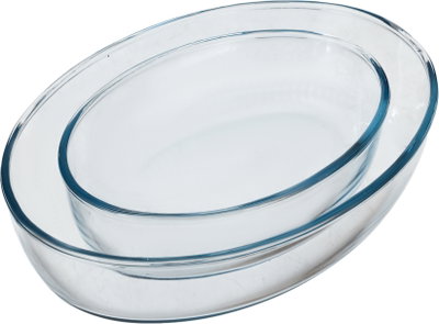 طقم صواني فرن بوركم زجاج باشاباتشى، قطعتين، بيضاوية - شفاف product image 2