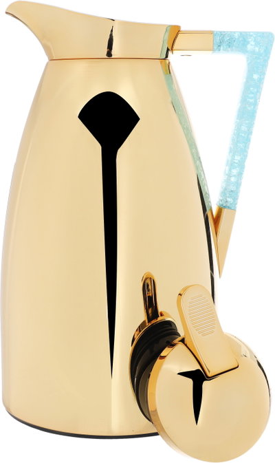 Al Saif Gallery Maha thermos set, two pieces, 1 liter, thermal glass inner shell, steel outer shell - gold product image 4