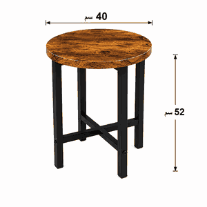 طقم طاولات خشب MDF و معدن، 5 قطع - اسود بني product image 2