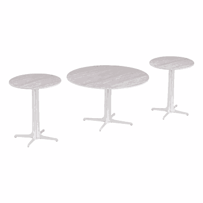 طقم طاولات سيراميك و معدن، 3 قطع - ابيض رمادي product image 3