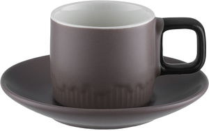 طقم فناجين قهوة تركي مع صحون بورسلان السيف غاليري، 12 قطعة، 60 مل - كابتشينو اسود product image 2