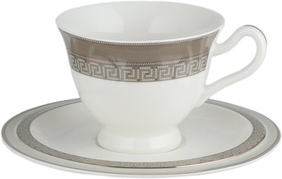 طقم تقديم سفرة بورسلان السيف غاليري، 166 قطعة، نقش فضي - أبيض بني product image 16