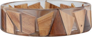 Al Saif Gallery Acrylic serving dish, 20x20x5.5 cm, round - light wood product image 2