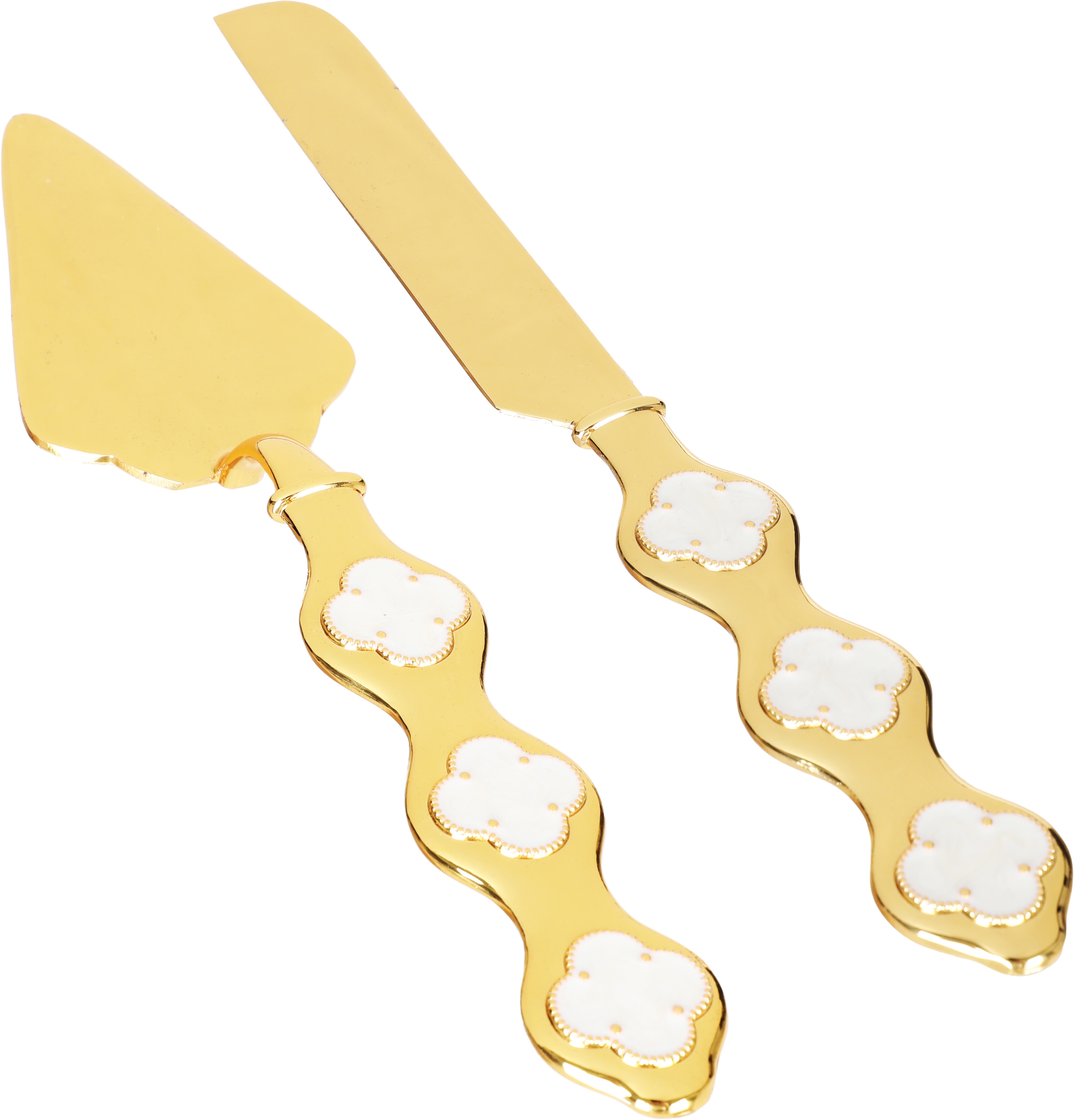 Dania Steel Cake Serving Spoons Set, 2 Pieces - Silver Gold product image